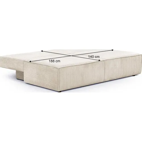 Canapé Convertible 3 Places Avec Coffre De Rangement En Velours Côtelé Beige - Milla