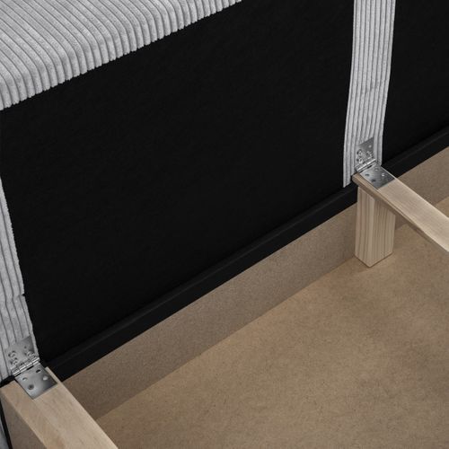 Canapé Convertible 3 Places Avec Coffre De Rangement En Velours Côtelé Gris Clair - Milla