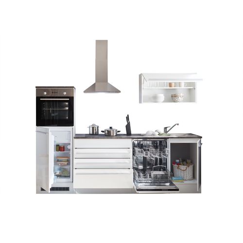 Ensemble cuisine - L.260 cm JAZZ blanc béton