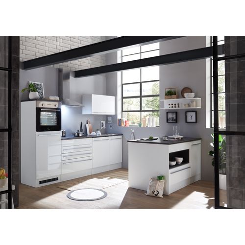 Ilot central JAZZ blanc béton