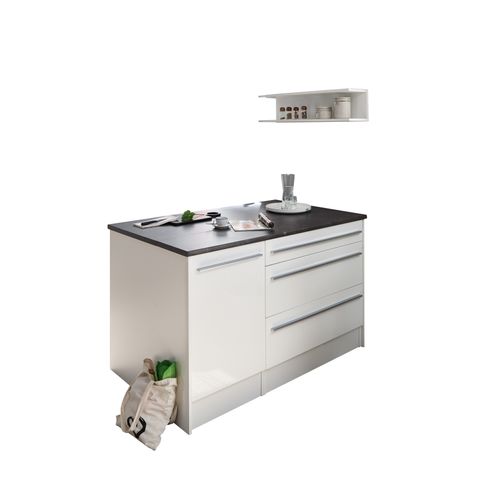 Ilot central JAZZ blanc béton