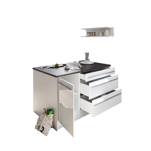 Ilot central JAZZ blanc béton