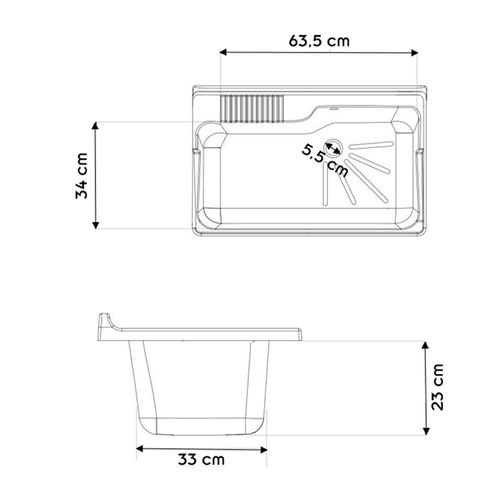 Meuble Buanderie Double Porte Pvc Avec Vasque Bac à Laver Polypropylène 80x50 Blanc