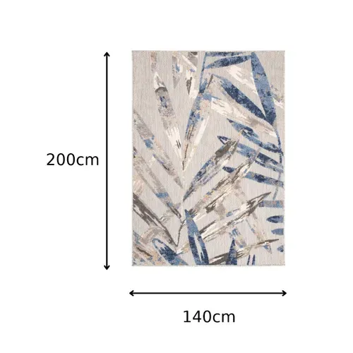 Tapis Intérieur Extérieur Terrasse Cuisine Bleu Beige Gris Résistant Sisal Patio 140x200