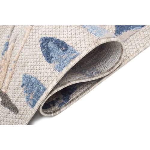 Tapis Intérieur Extérieur Terrasse Cuisine Bleu Beige Gris Résistant Sisal Patio 140x200