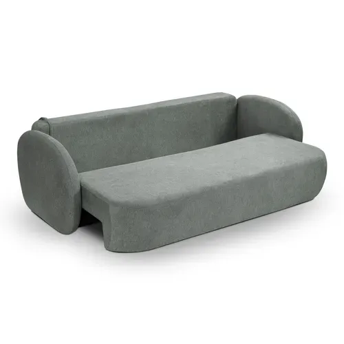 Canapé convertible 3 places OLIO tissu gris vue de profil