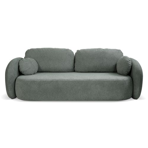 Canapé convertible 3 places OLIO tissu gris vue 3/4