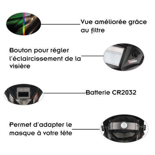 Masque De Soudure Professionnel Auto-obscurcissant échelon 9/13 Din Rouge Lucky's Speed Shop