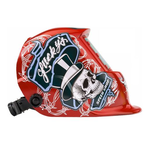 Masque De Soudure Professionnel Auto-obscurcissant échelon 9/13 Din Rouge Lucky's Speed Shop