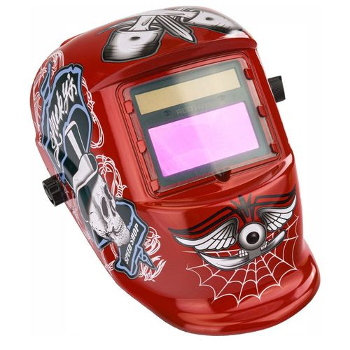Masque De Soudure Professionnel Auto-obscurcissant échelon 9/13 Din Rouge Lucky's Speed Shop
