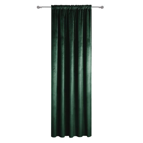 Rideau Occultant En Velours À Galon Fronceur Vert Bouteille 140x250 Cm