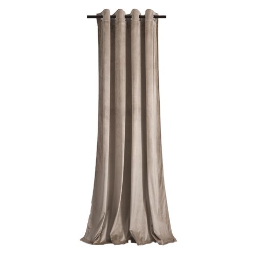 Rideau Occultant En Velours À Oeillets Beige 140x250 Cm