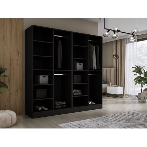 Armoire : Graphite Noir / Verre Antisol, 200 X 200 X 51 Cm