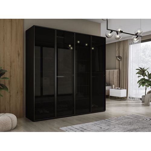 Armoire : Graphite Noir / Verre Antisol, 200 X 200 X 51 Cm