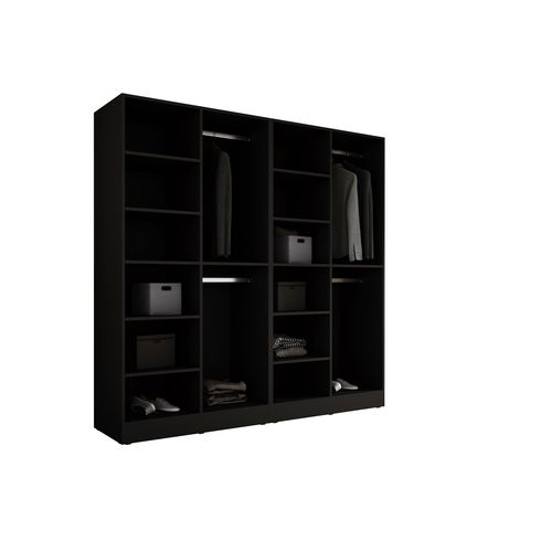 Armoire : Graphite Noir / Verre Antisol, 200 X 200 X 51 Cm