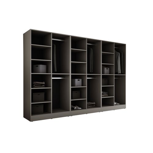 Armoire : Gris Platine / Verre Antisol, 300 X 200 X 51 Cm