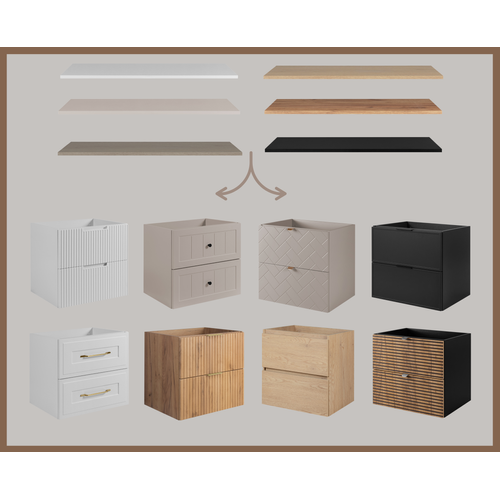 Plateau Pour Armoire De Salle De Bain, Couleur: Cachemire, Dimensions: 120 X 45 X 1,6 Cm