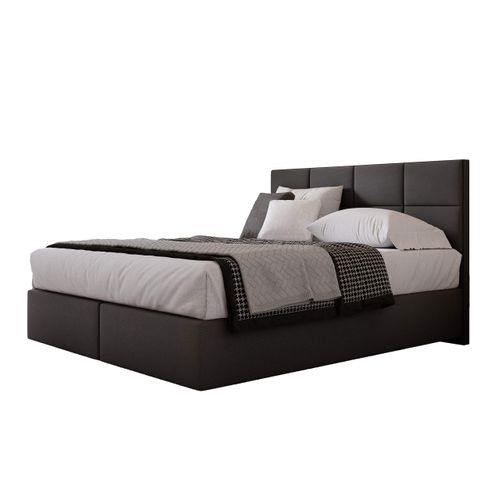 Lit Suspendu 180x200 Cm Mallorca Avec Matelas Ressorts Ensachés En Velours Noir