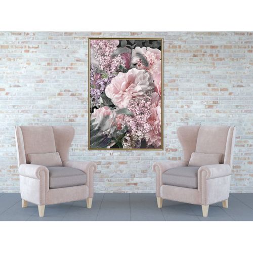 Affiche Murale Encadrée "floral Life" 40 X 60 Cm Doré