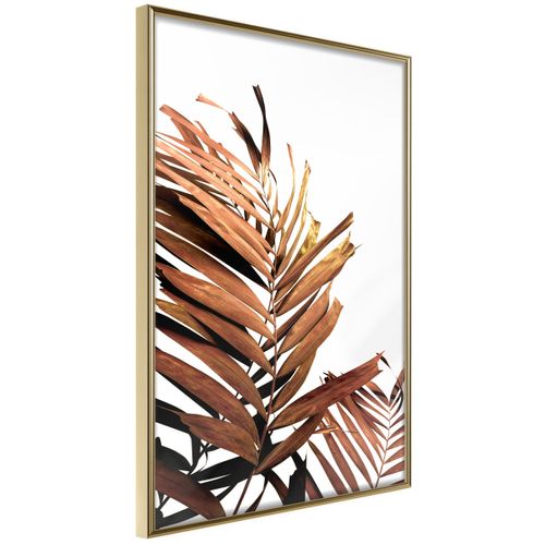 Affiche Murale Encadrée "copper Palm" 30 X 42 Cm Doré
