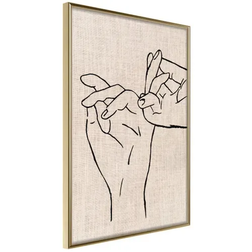 Affiche Murale Encadrée "united" 30 X 42 Cm Doré