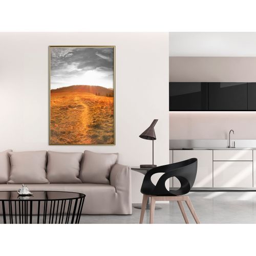 Affiche Murale Encadrée "prairie" 40 X 60 Cm Doré