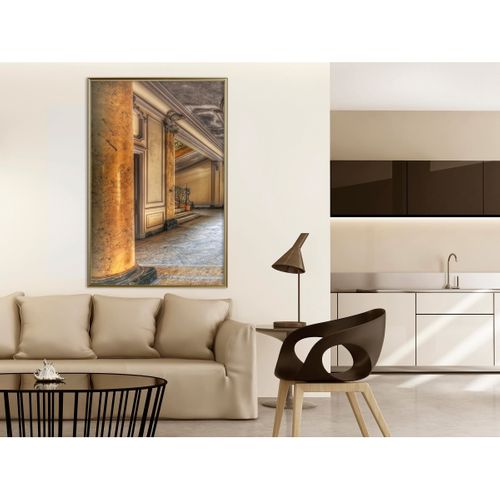 Affiche Murale Encadrée "foyer" 40 X 60 Cm Doré