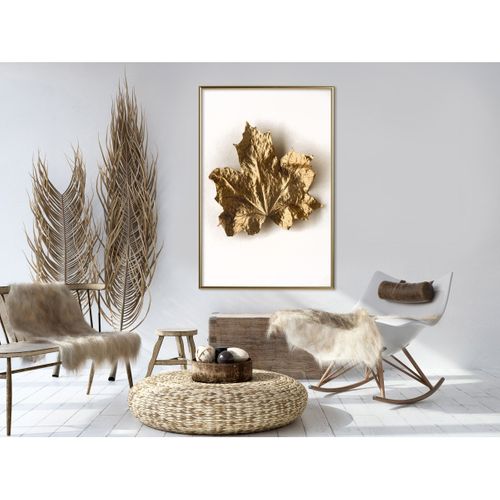 Affiche Murale Encadrée "dried Maple Leaf" 40 X 60 Cm Doré