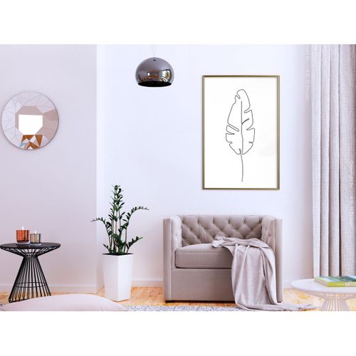 Affiche Murale Encadrée "drawn With One Line" 40 X 60 Cm Doré