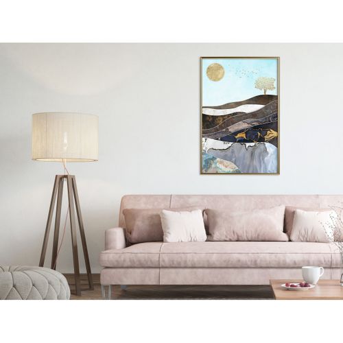 Affiche Murale Encadrée "depth Of The Interior" 40 X 60 Cm Doré
