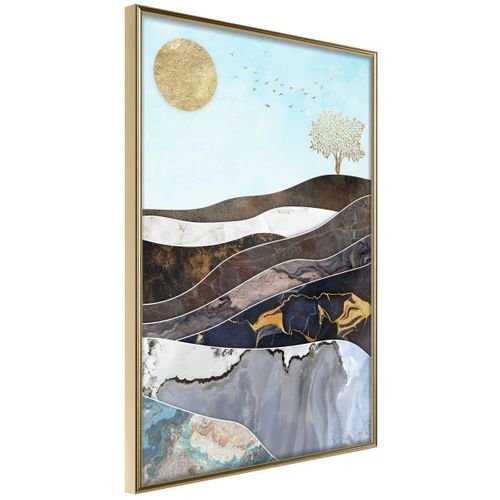 Affiche Murale Encadrée "depth Of The Interior" 40 X 60 Cm Doré