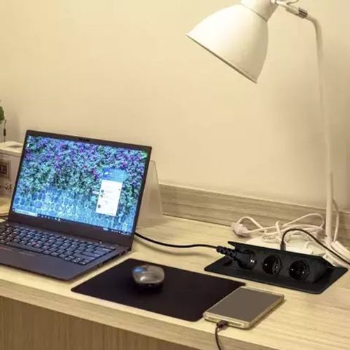 Triple Prise Encastrable Pour Plan De Travail  22 X 10,8 X 6,5 Cm