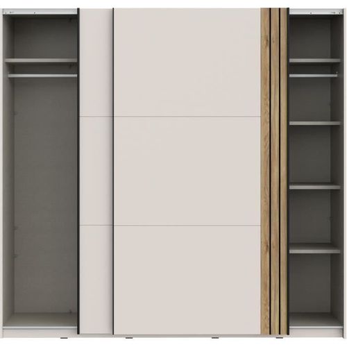 Armoire Aménagée - Waikato - 2 Portes Coulissantes - Blanc - 220,1 X 61,2 X 210,5 Cm