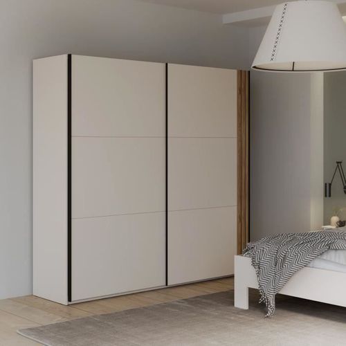 Armoire Aménagée - Waikato - 2 Portes Coulissantes - Blanc - 220,1 X 61,2 X 210,5 Cm