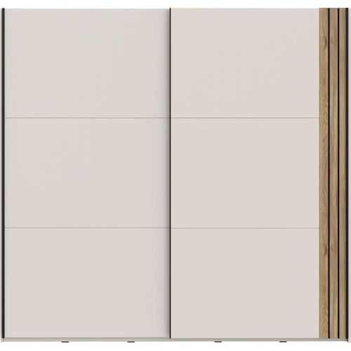 Armoire Aménagée - Waikato - 2 Portes Coulissantes - Blanc - 220,1 X 61,2 X 210,5 Cm