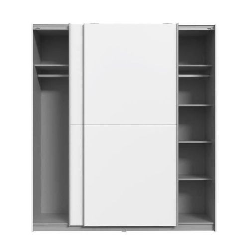 Armoire Coulissante Blanche Ulos 2 Portes, 170,3x61,2x190,5 Cm