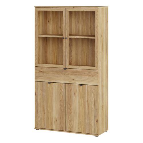 Vitrine UNIK Imitation chêne vue de profil