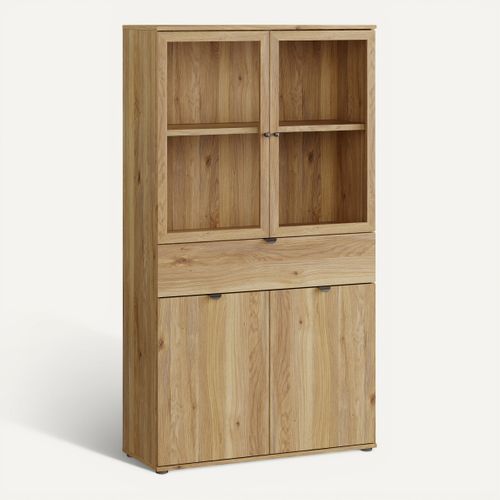 Vitrine UNIK Imitation chêne vue 3/4