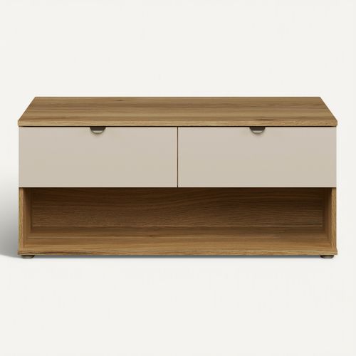 Table basse UNIK Imitation chêne / grège vue de face