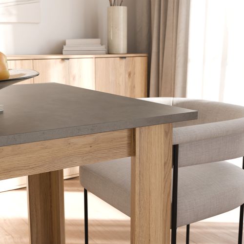Table extensible L. 140/180 cm UNIK Imitation chêne / béton vue détaillée
