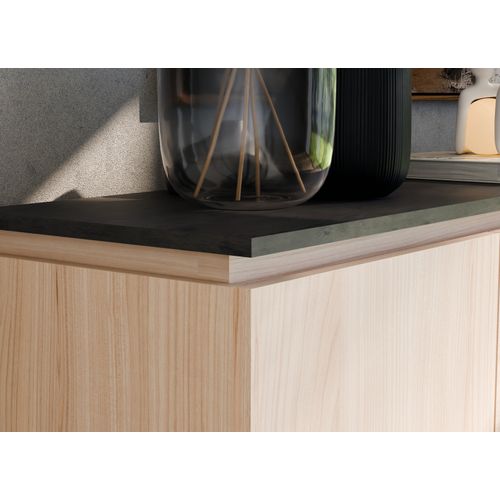 Buffet 2P/3T L. 150 BRUNE Imitation chêne/bêton foncé vue détaillée