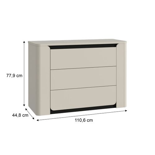 Commode 3 tiroirs VICTOR sable
