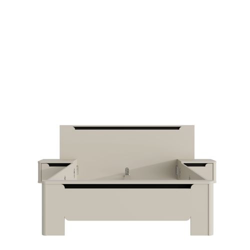 Lit 140x190 cm chevets VICTOR suspendus couleur sable