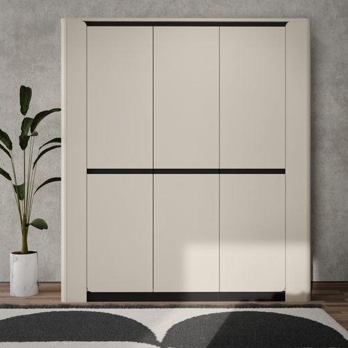 Armoire 3 portes battantes VICTOR sable vue d'ambiance 1