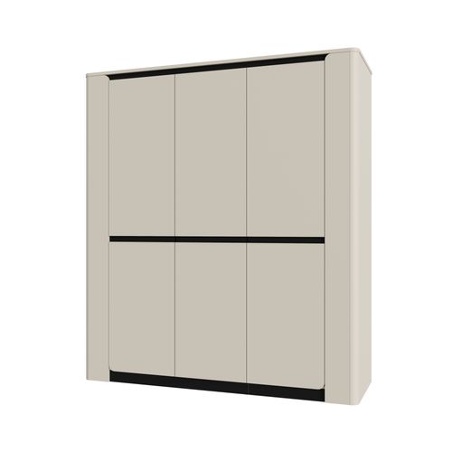 Armoire 3 portes battantes VICTOR sable vue de profil