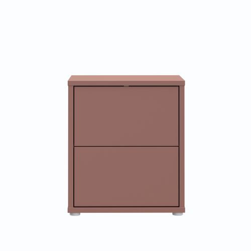 Chevet 2 tiroirs CANELLE terracotta vue de face