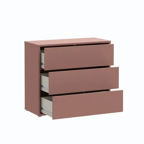 Commode 3 tiroirs CANELLE terracotta