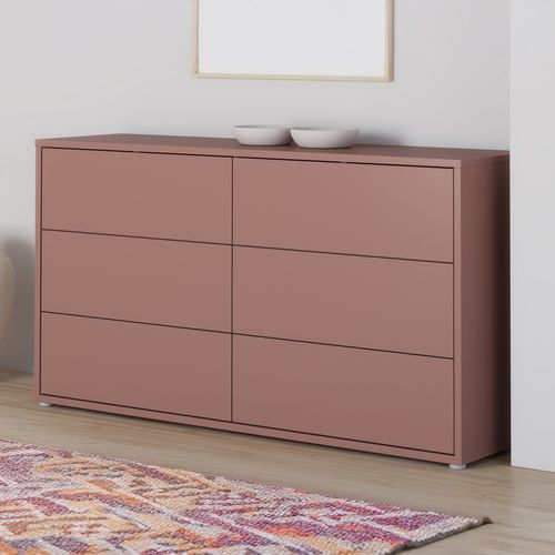 Commode 6 tiroirs CANELLE terracotta vue d'ambiance 1