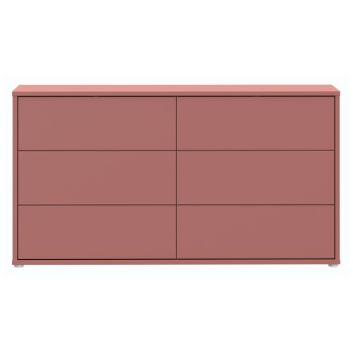 Commode 6 tiroirs CANELLE terracotta vue de face