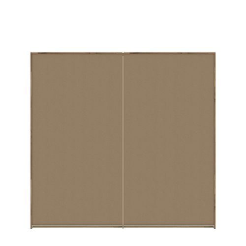 Armoire 2 portes coulissantes RICCIANO imitation chêne et grège vue de derrière
